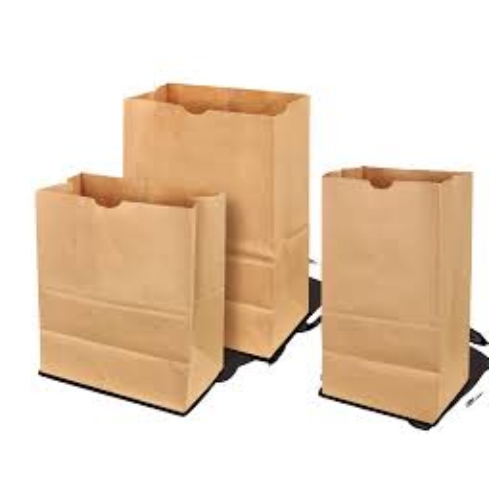 Bag Grocery Brown 57 LBS Standard Duty 1/6 Barrel #57 Kraft 12x7x17 item #1/6-57-500 by AAA Box Co., Inc.  ID 685042